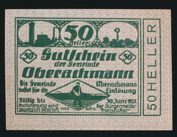 Нотгельды Австрии, 50 геллеров (1921 г.)