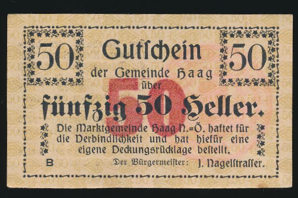 Нотгельды Австрии, 50 геллеров (1920 г.)
