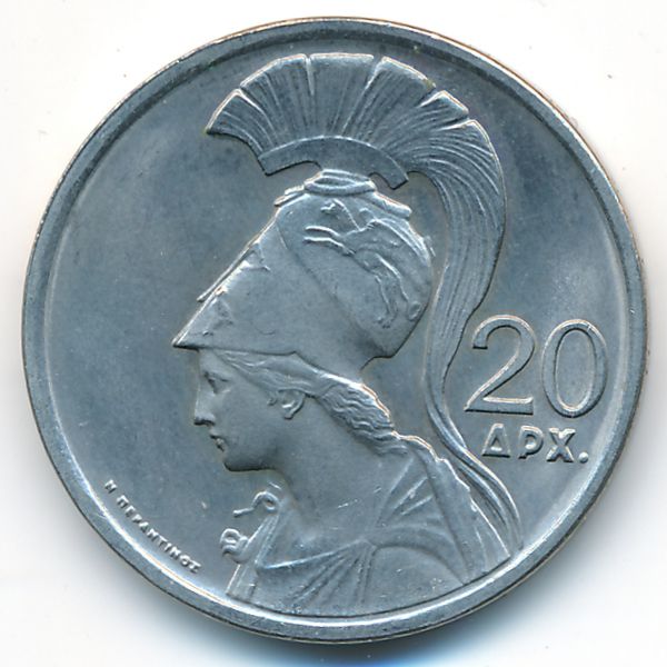 Греция, 20 драхм (1973 г.)