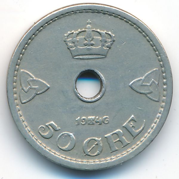 Норвегия, 50 эре (1946 г.)