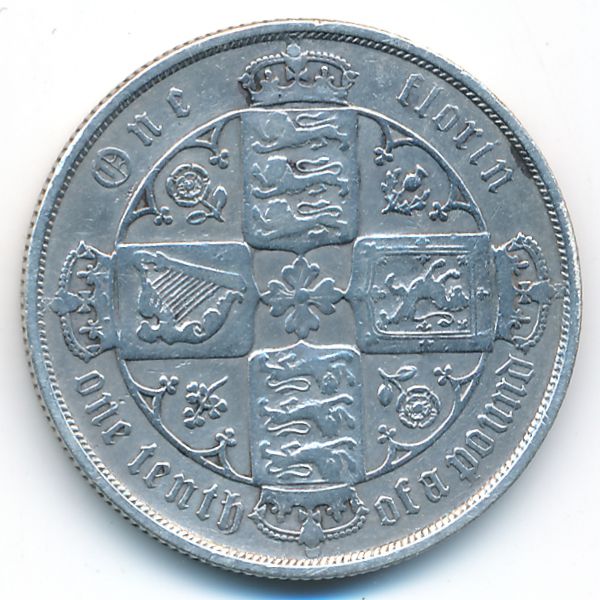 Великобритания, 1 флорин (1884 г.)