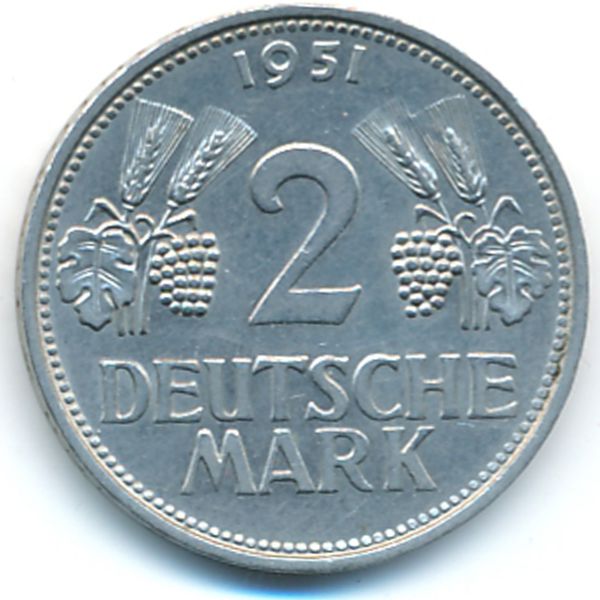 Германия, 2 марки (1951 г.)