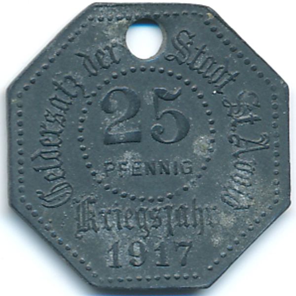Сент-Авольд., 25 пфеннигов (1917 г.)