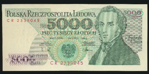 Польша, 5000 злотых (1988 г.)