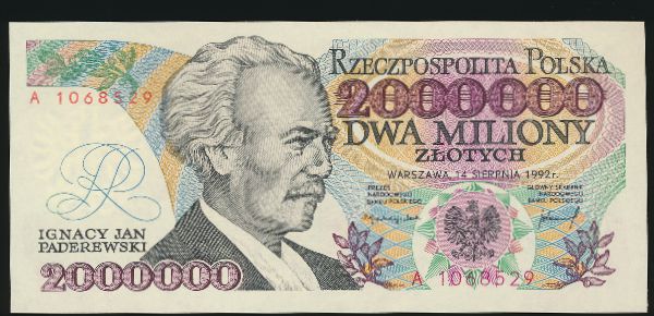Польша, 2000000 злотых (1992 г.)
