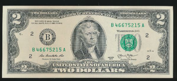 США, 2 доллара (2013 г.)