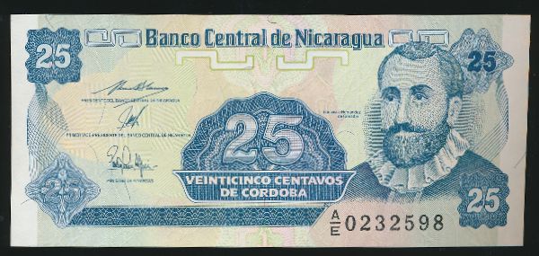 Никарагуа, 25 сентаво (1991 г.)