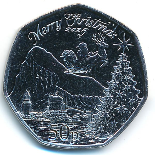 Гибралтар, 50 пенсов (2025 г.)