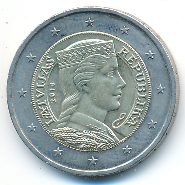 Латвия, 2 евро (2014 г.)