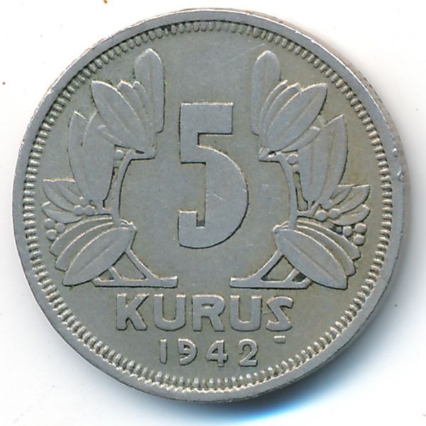 Турция, 5 куруш (1942 г.)