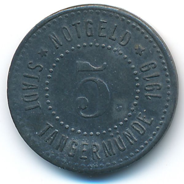 Тангермюнде., 5 пфеннигов (1919 г.)