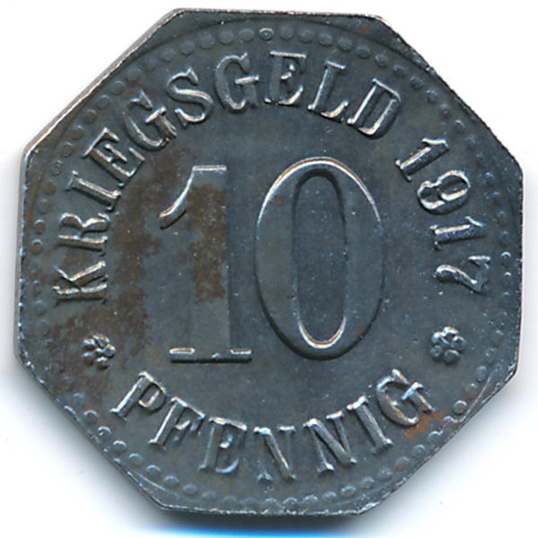 Висбаден., 10 пфеннигов (1917 г.)