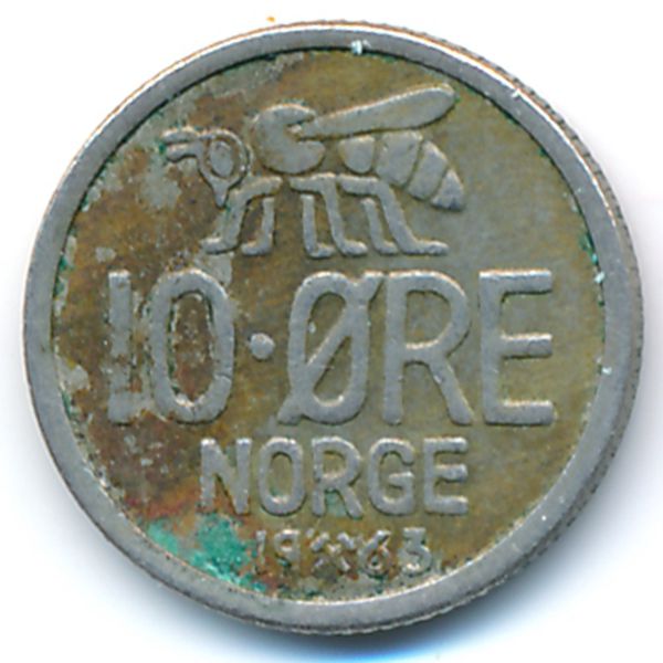 Норвегия, 10 эре (1963 г.)