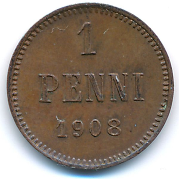 Финляндия, 1 пенни (1908 г.)