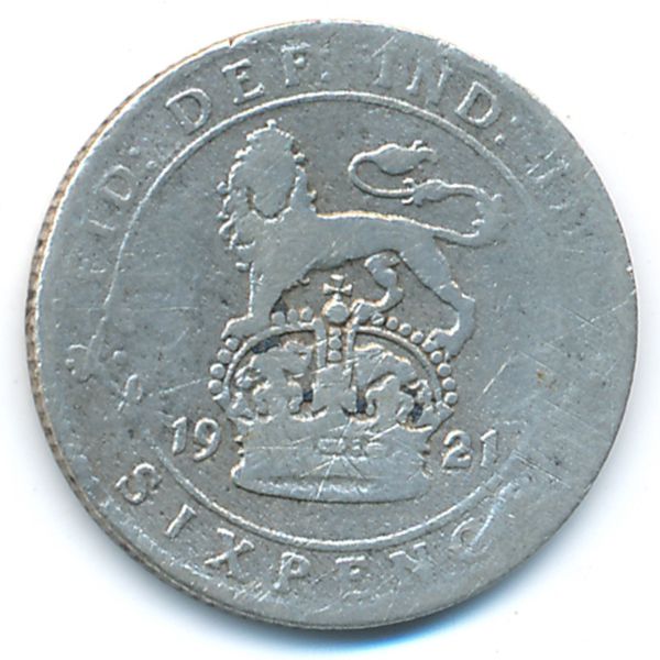 Великобритания, 6 пенсов (1921 г.)