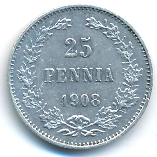 Финляндия, 25 пенни (1908 г.)