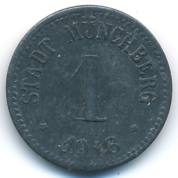 Мюнхберг., 1 пфенниг (1918 г.)