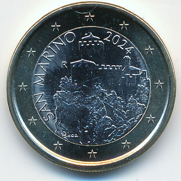 Сан-Марино, 1 евро (2024 г.)