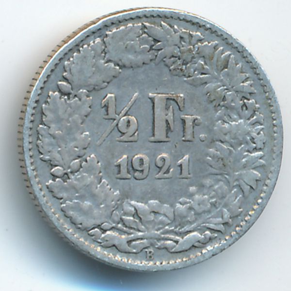 Швейцария, 1/2 франка (1921 г.)