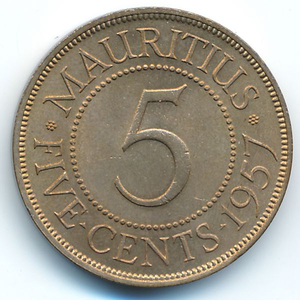 Маврикий, 5 центов (1957 г.)