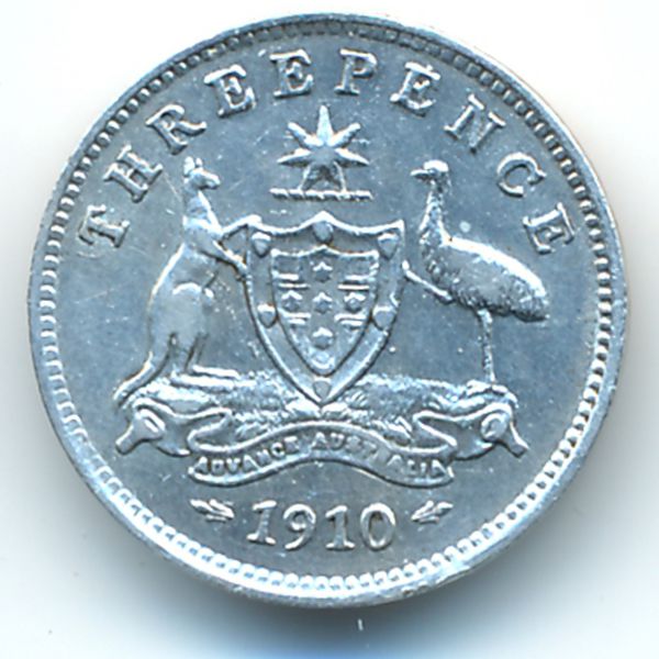 Австралия, 3 пенса (1910 г.)