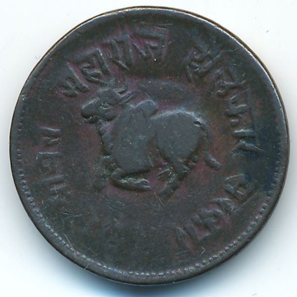 Индор, 1/4 анны (1886 г.)