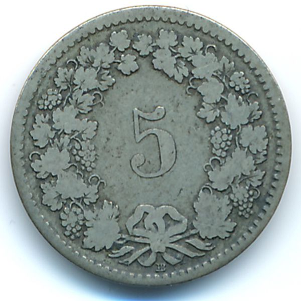 Швейцария, 5 раппенов (1850 г.)