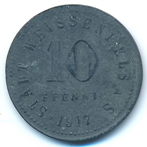 Вайсенфельс., 10 пфеннигов (1917 г.)