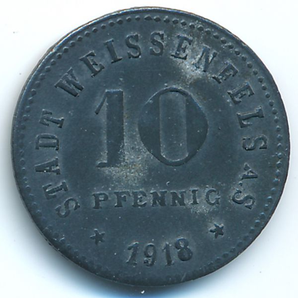 Вайсенфельс., 10 пфеннигов (1918 г.)