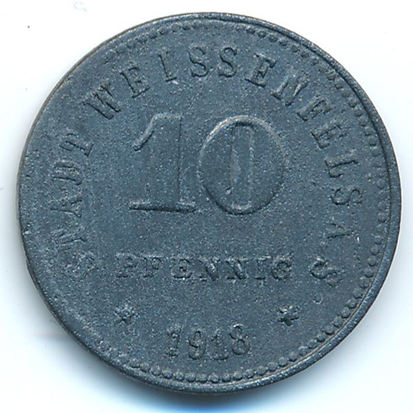 Вайсенфельс., 10 пфеннигов (1918 г.)
