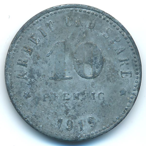 Вайсенфельс., 10 пфеннигов (1919 г.)