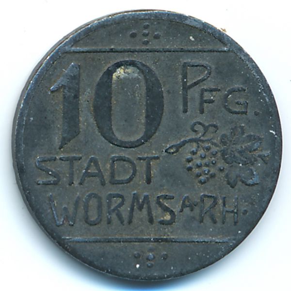 Вормс., 10 пфеннигов (1918 г.)