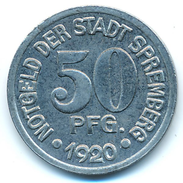 Шпремберг., 50 пфеннигов (1920 г.)
