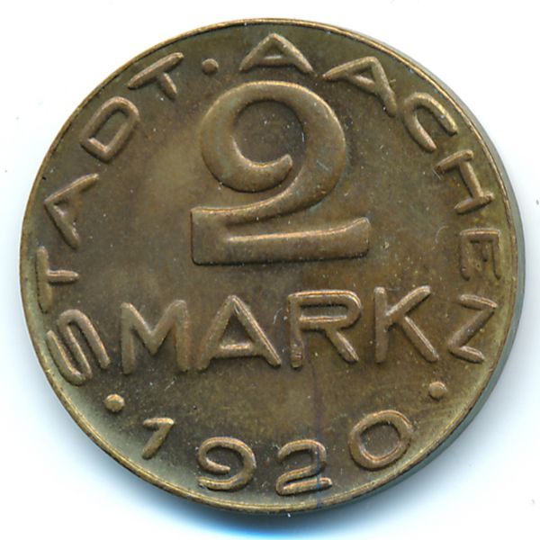 Ахен., 2 марки (1920 г.)