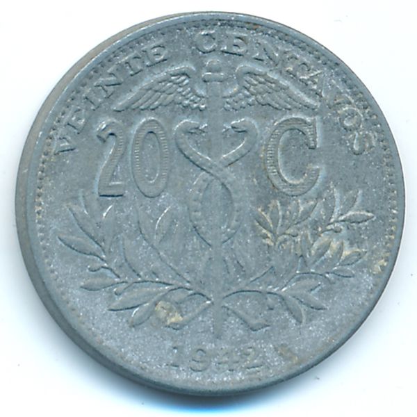 Боливия, 20 сентаво (1942 г.)