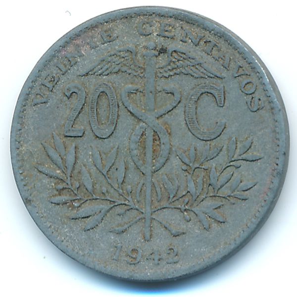 Боливия, 20 сентаво (1942 г.)