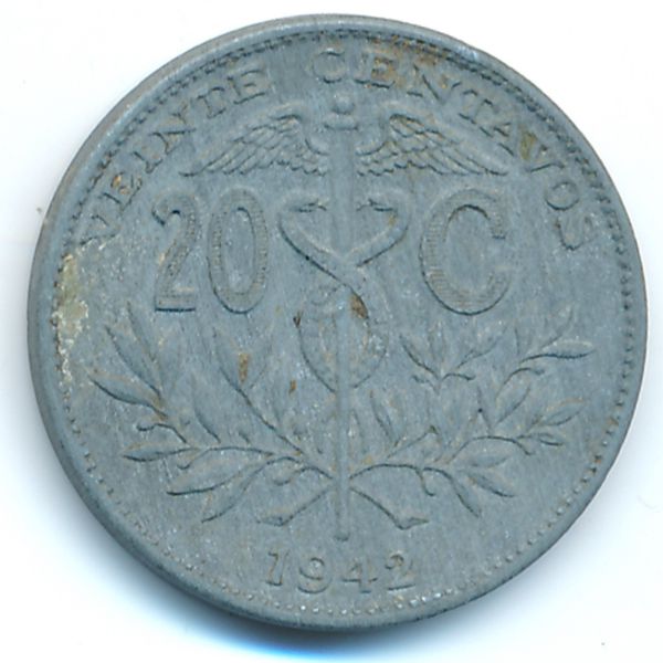 Боливия, 20 сентаво (1942 г.)