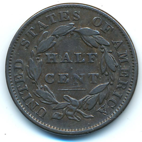 США, 1/2 цента (1833 г.)