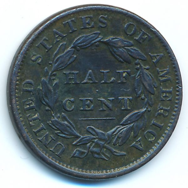США, 1/2 цента (1834 г.)