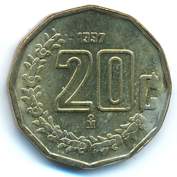 Мексика, 20 сентаво (1997 г.)