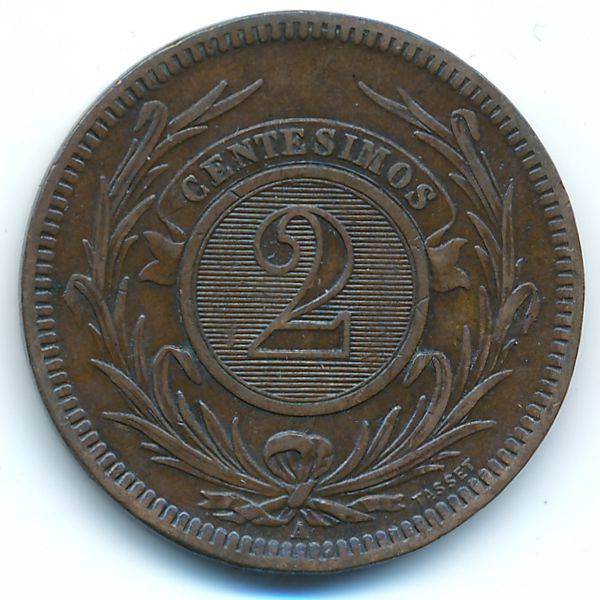 Уругвай, 2 сентесимо (1869 г.)