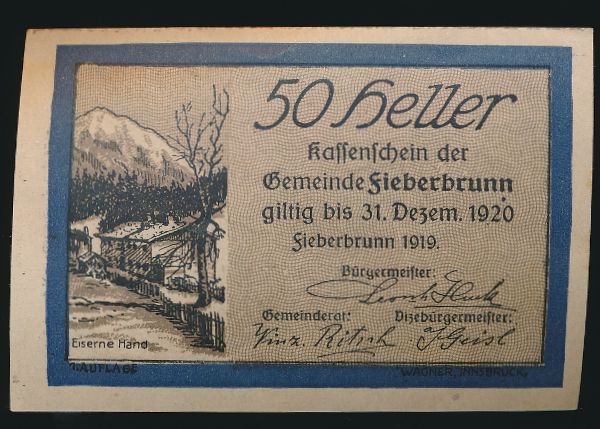 Нотгельды Австрии, 50 геллеров (1919 г.)