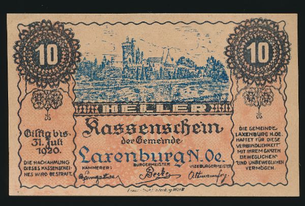 Нотгельды Австрии, 10 геллеров (1920 г.)
