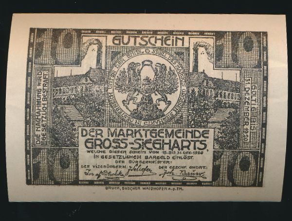 Нотгельды Австрии, 10 геллеров (1920 г.)