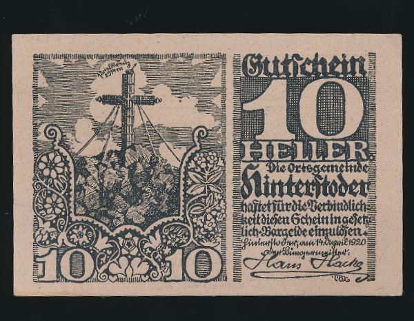 Нотгельды Австрии, 10 геллеров (1920 г.)