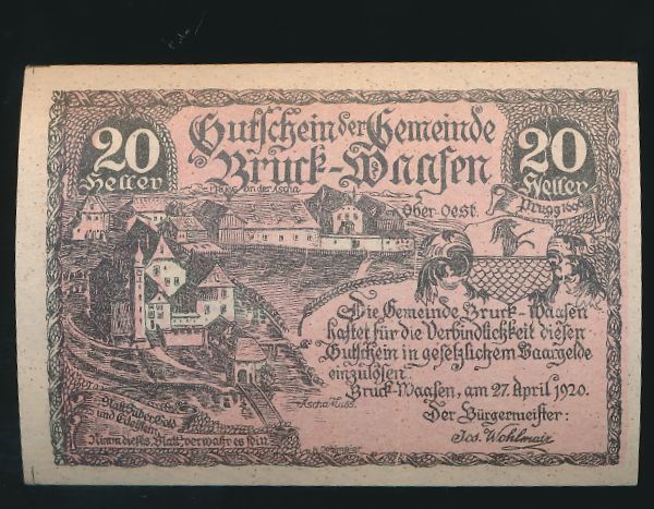 Нотгельды Австрии, 20 геллеров (1920 г.)