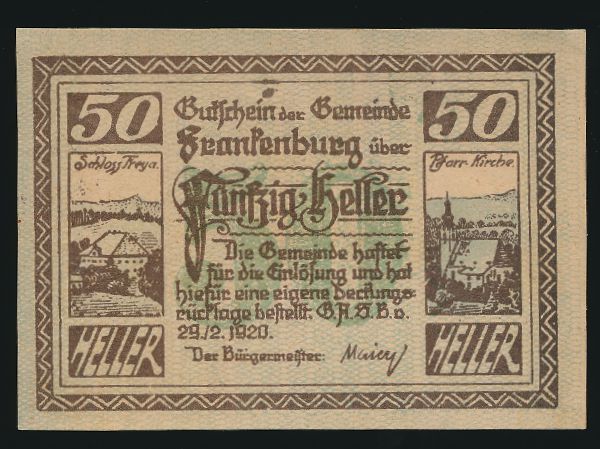 Нотгельды Австрии, 50 геллеров (1920 г.)