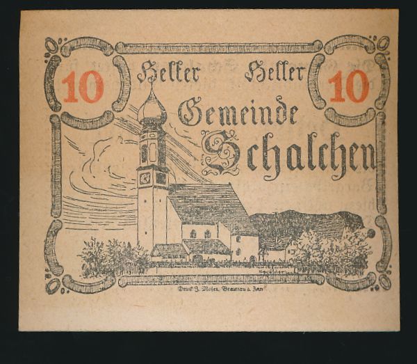 Нотгельды Австрии, 10 геллеров (1920 г.)