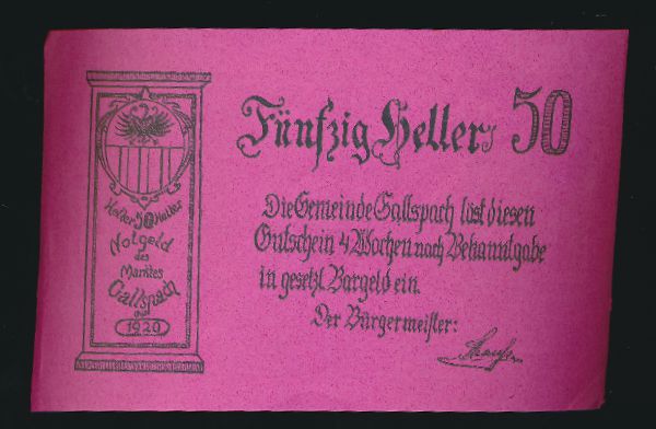 Нотгельды Австрии, 50 геллеров (1920 г.)