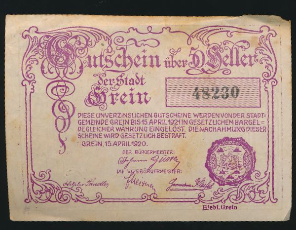 Нотгельды Австрии, 50 геллеров (1920 г.)